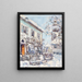 Kirchberg near Kremsmünster in the snow - Albertine Kofler — framed artwork on a wall