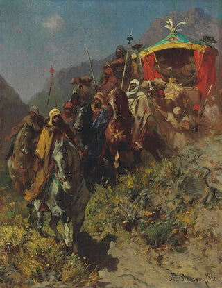A caravan on a mountain pass - Alberto Pasini — artwork view
