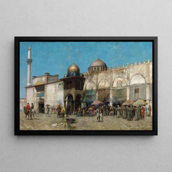 A mosque - Alberto Pasini — framed artwork on a wall