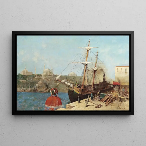 Golden Horn Painting - Alberto Pasini — framed artwork on a wall