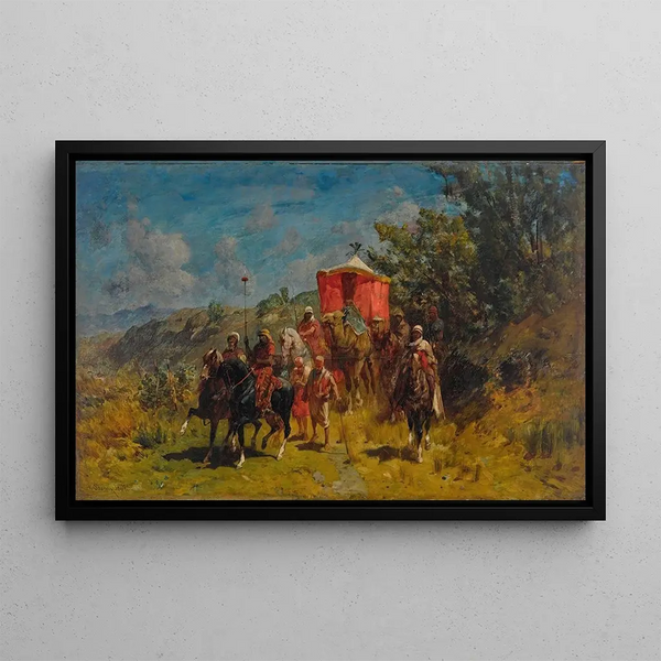 an Arabic caravan - Alberto Pasini — framed artwork on a wall