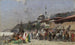 the Market on the Bosphorus in Constantinople and the New Mosque in the Distance - Alberto Pasini — artwork view