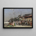 the Market on the Bosphorus in Constantinople and the New Mosque in the Distance - Alberto Pasini — framed artwork on a wall