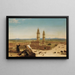 Oriental landscape painting with mosque - Alberto Pasini — framed artwork on a wall