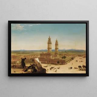 Alberto Pasini - Oriental Landscape with Mosque.webp