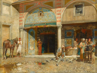 Outside the Mosque - Alberto Pasini — artwork view