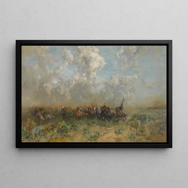 La Déroute - Alberto Pasini — framed artwork on a wall