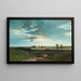Verso sera, wild horses near a river - Alberto Pasini — framed artwork on a wall