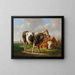The boastful, young bull and lying cow - Albertus Verhoesen — framed artwork on a wall