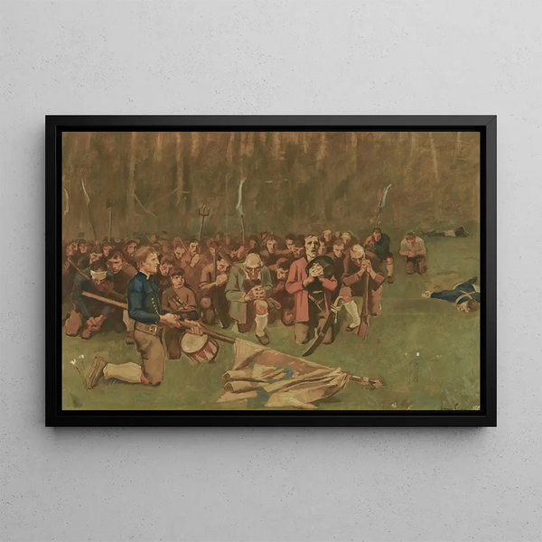 Ave Maria Après la Bataille du Bergisel - Albin Egger-Lienz — framed artwork on a wall