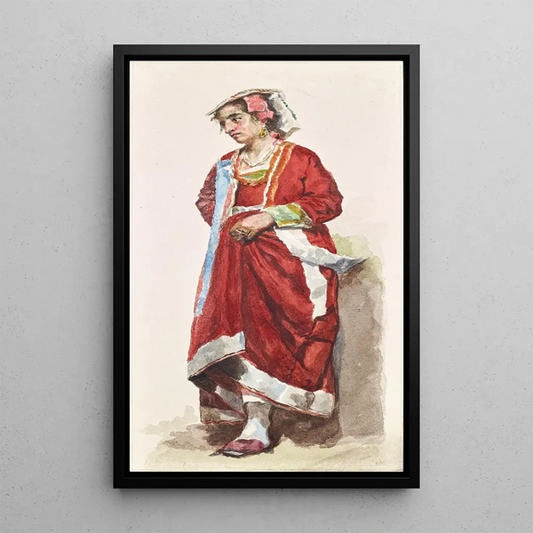 Reproduction of the painting Study of a Female Costume Central Italy - Albin Stein