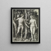 Adam and Eve The Fall of Man - Albrecht Dürer — framed artwork on a wall