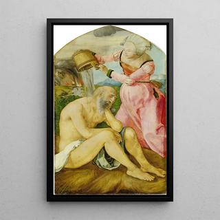 Job sur le tas de fumier - Albrecht Dürer — framed artwork on a wall