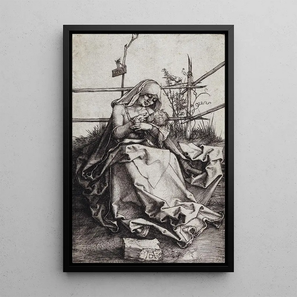 Reproduction of the painting Virgin Painting on a grassy bench - Albrecht Dürer