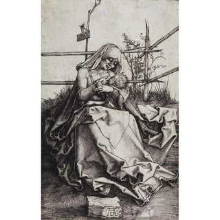 Reproduction of the painting Virgin Painting on a grassy bench - Albrecht Dürer