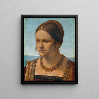 Portrait of a Young Venetian Woman (Case Conflict) - Albrecht Dürer — framed artwork on a wall