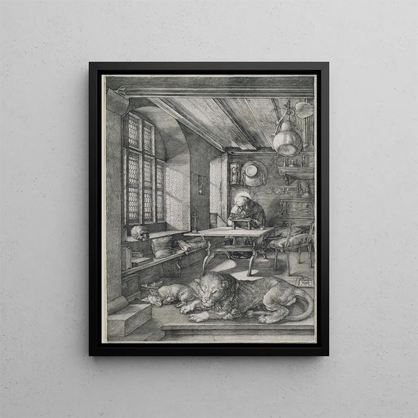 Saint Jérôme dans son bureau - Albrecht Dürer — framed artwork on a wall