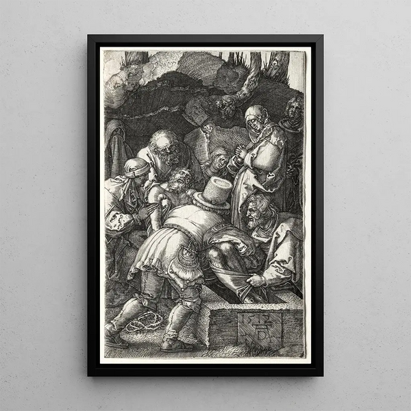 La Mise au tombeau - Albrecht Dürer — framed artwork on a wall