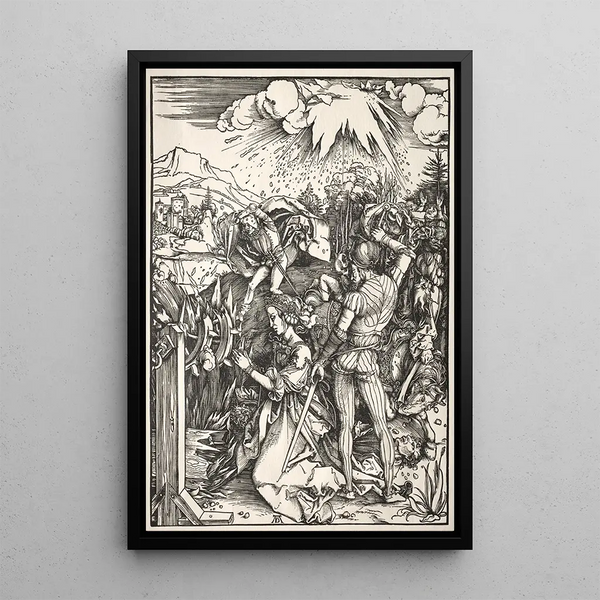 The Martyrdom of Saint Catherine - Albrecht Dürer — framed artwork on a wall