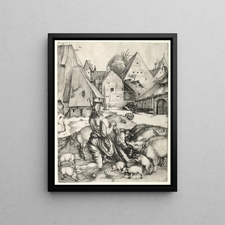 The Prodigal Son - Albrecht Dürer — framed artwork on a wall