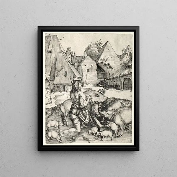 The Prodigal Son - Albrecht Dürer — framed artwork on a wall
