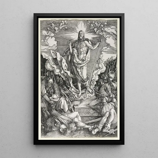The Resurrection - Albrecht Dürer — framed artwork on a wall