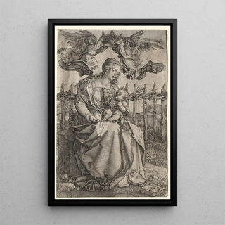 Reproduction of the painting of The Virgin Crowned by Two Angels - Albrecht Dürer