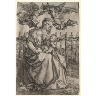 Reproduction of the painting of The Virgin Crowned by Two Angels - Albrecht Dürer