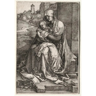 Reproduction of the painting of The Virgin and Child Sitting Near the Wall - Albrecht Dürer