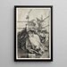 The Virgin and Child on a grassy bench - Albrecht Dürer — framed artwork on a wall