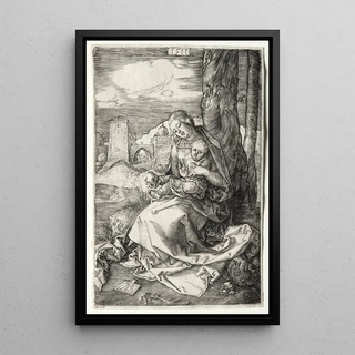La Vierge et l'Enfant avec la poire - Albrecht Dürer — framed artwork on a wall