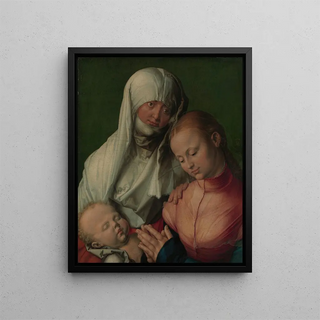 Virgin and Child with Saint Anne - Albrecht Dürer — framed artwork on a wall
