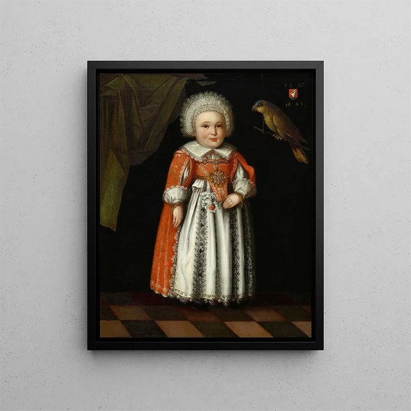 Johanna Katharina Steiger, 2 years old - Albrecht Kauw — framed artwork on a wall