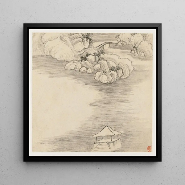 Landscape Album Painting Sheet 3 - Wang Gai — framed artwork on a wall