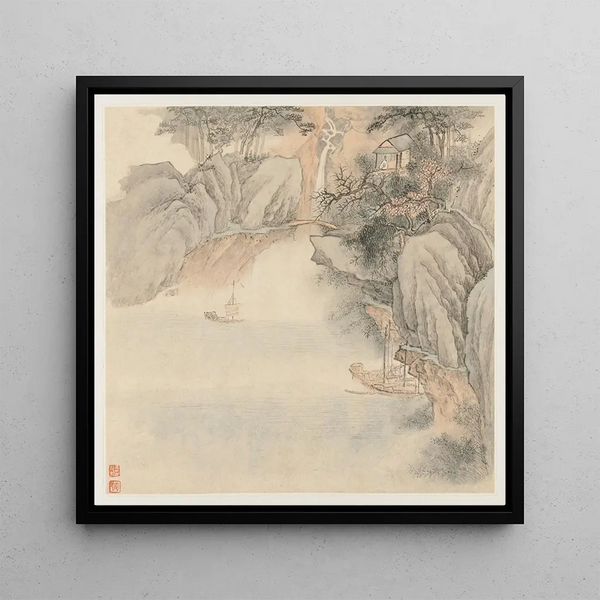 Album of Landscapes Sheet 4 - Wang Gai — framed artwork on a wall