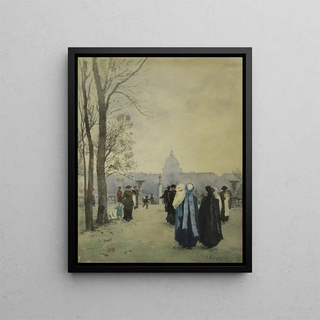 Promenade dans le parc - Aleksander Gierymski — framed artwork on a wall