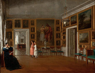 Interior painting of the living room in the artist's house - Aleksander Kokular — artwork view