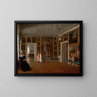 Interior painting of the living room in the artist's house - Aleksander Kokular — framed artwork on a wall