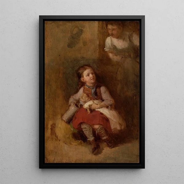 Reproduction of the painting Girl with a Doll - Aleksander Kotsis