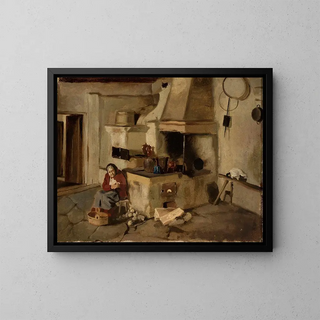 Interior Kitchen Painting - Aleksander Kotsis — framed artwork on a wall