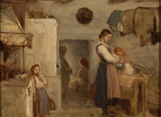 Interior of a peasant house - Aleksander Kotsis — artwork view