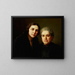 Portrait Painting of Mrs. Biesiekierska with her daughter - Aleksander Krawczyk — framed artwork on a wall