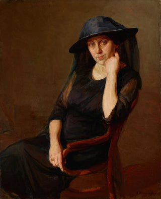 Portrait painting of Mrs. K's wife. Artists - Aleksander Krawczyk — artwork view