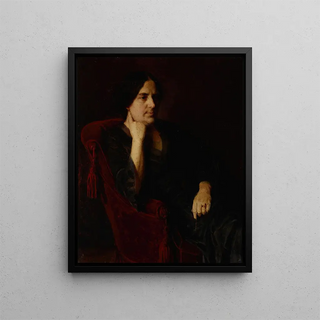 Portrait of the Wife - Aleksander Krawczyk — framed artwork on a wall