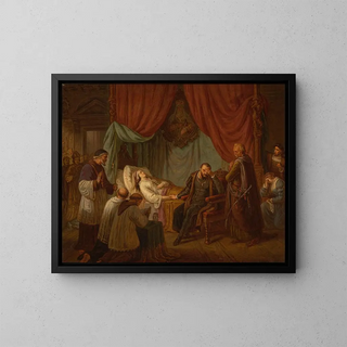 Barbara Radziwiłł's Death - Aleksander Lesser — framed artwork on a wall