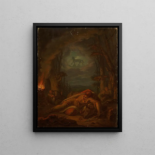 Dream of Gediminas on the Iron Wolf - Aleksander Lesser — framed artwork on a wall