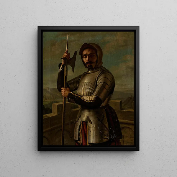 Knight in Armor - Aleksander Lesser — framed artwork on a wall