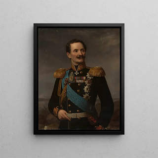 Portrait of Friedrich Berg - Aleksander Lesser — framed artwork on a wall