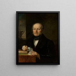 Portrait of the artist Levy Lesser's father - Aleksander Lesser — framed artwork on a wall