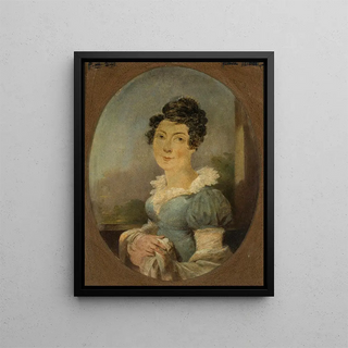 Portrait of Antoni Erazm Makarowicz's wife - Aleksander Ludwik Molinari — framed artwork on a wall
